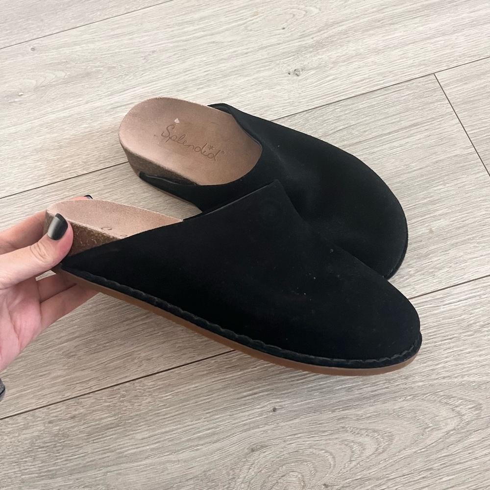 Splendid Black Suede Clogs